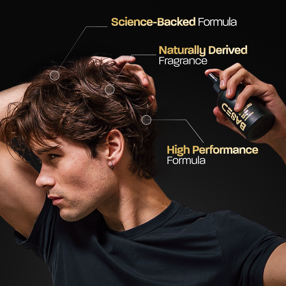 BASED Sea Salt Spray, Natural Finish Sea Salt Spray for Hair, Volume & Texture, Infused with Kelp & Vitamin B5, Light & Non-Greasy
