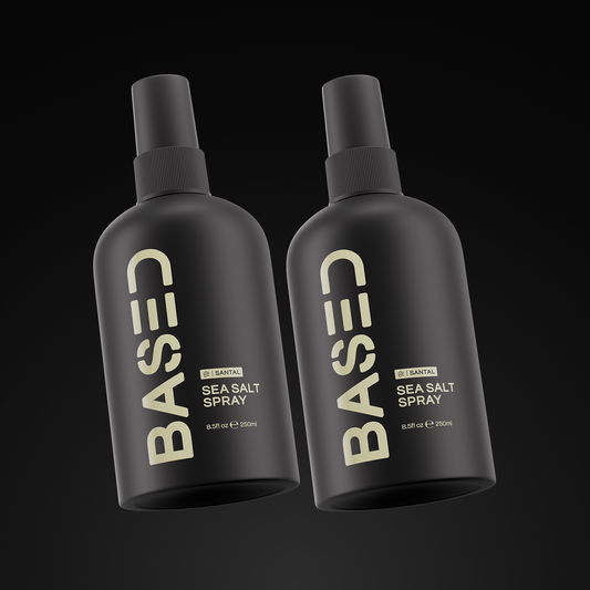 BASED Sea Salt Spray, Natural Finish Sea Salt Spray for Hair, Volume & Texture, Infused with Kelp & Vitamin B5, Light & Non-Greasy