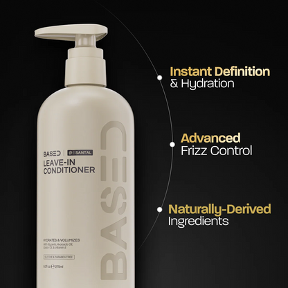 BASED Leave-In Conditioner, Instant Frizz Control, Hydrates & Nourishes Hair, Premium Leave-In Conditioner for Men